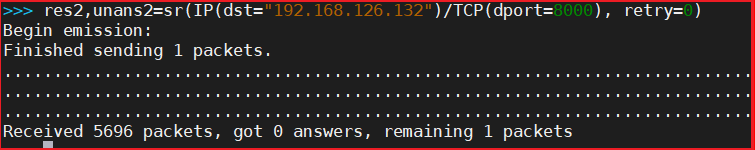 Example SCAPY output Stage 2