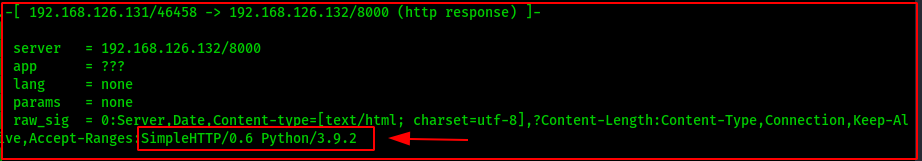 p0f fingerprinting example result