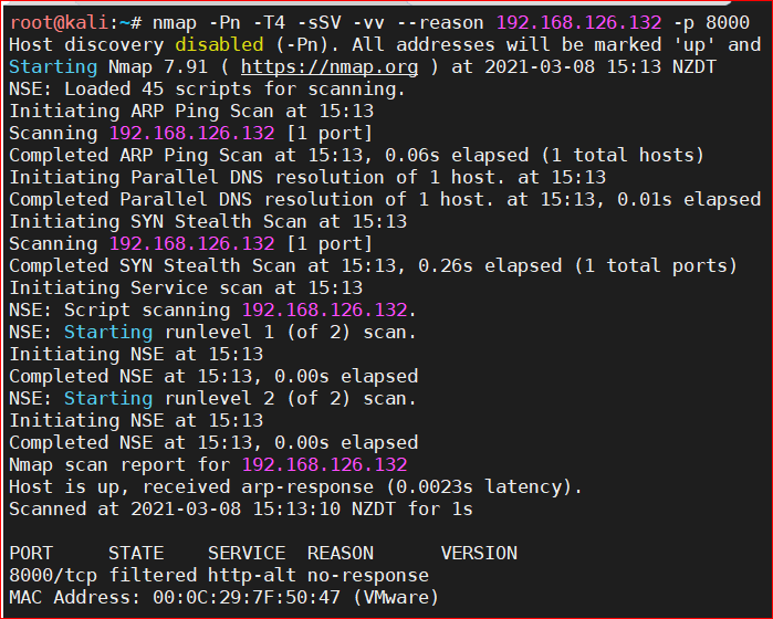 Nmap scan results Stage 2